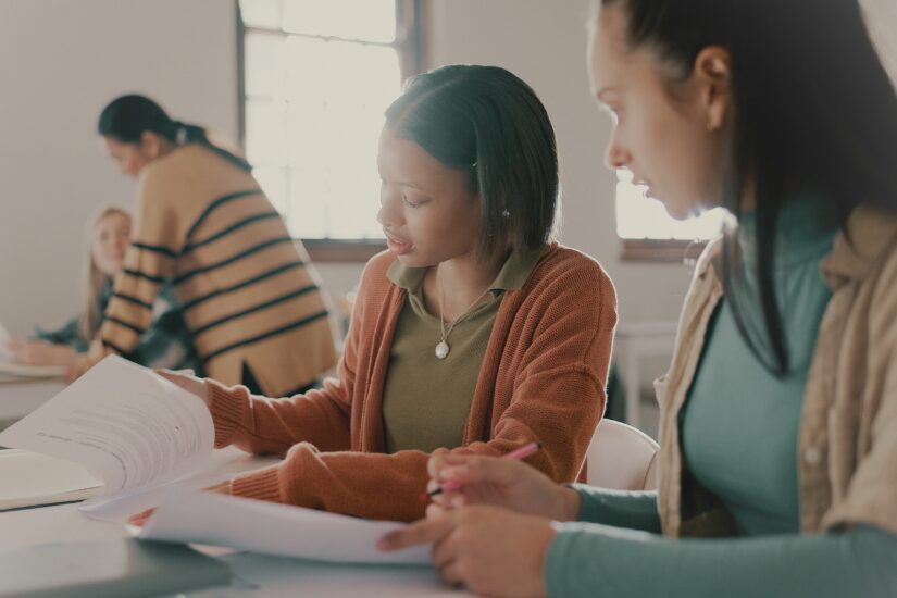 Students working on homework